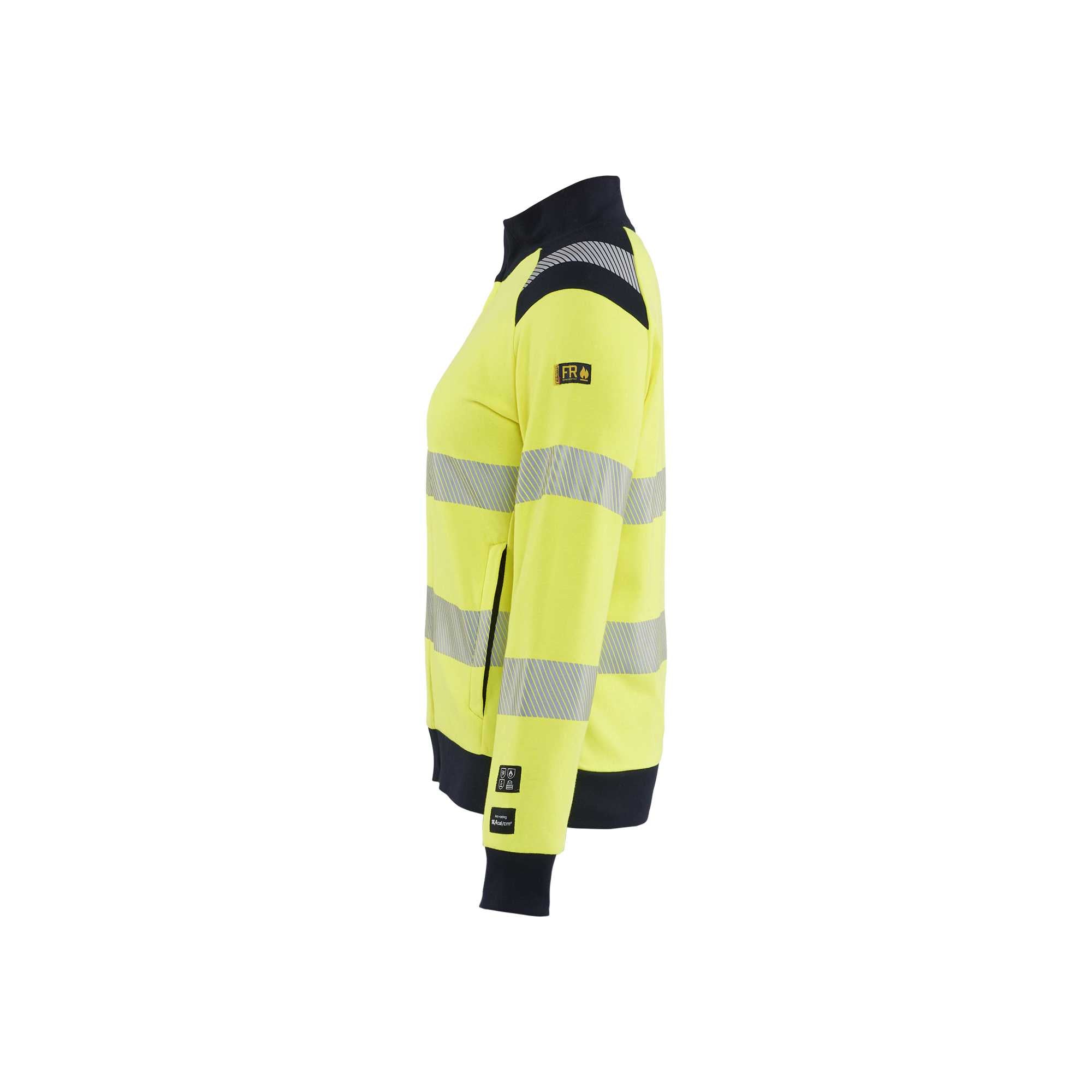 BLAKLADER 34711762 Hi Vis Reflective Full Zip Work Sweatshirt WOMEN - Flame Retardant